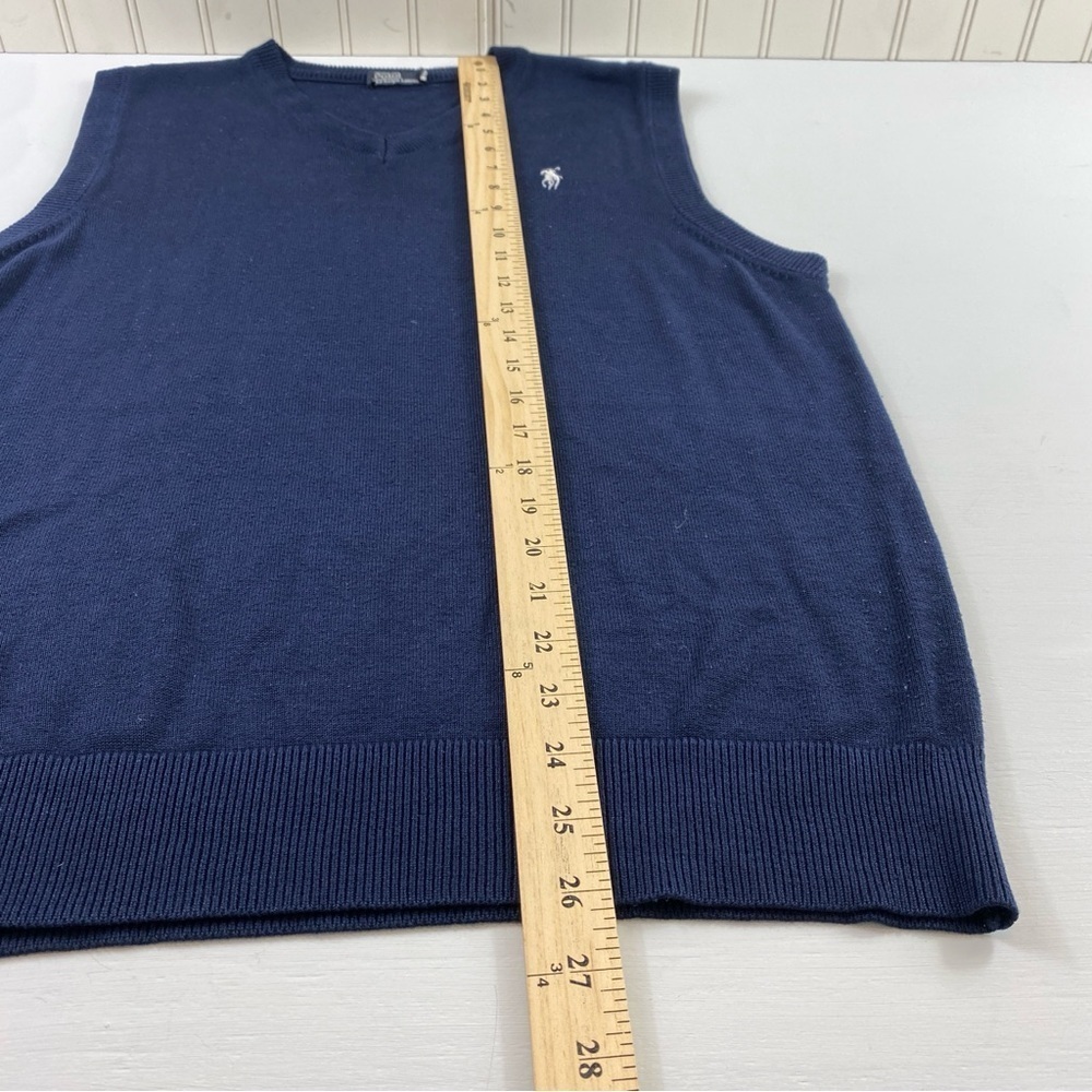 Polo Ralph Lauren Men's V Neck Navy and White Cotton Vest Shirt Sz L - Picture 8 of 10
